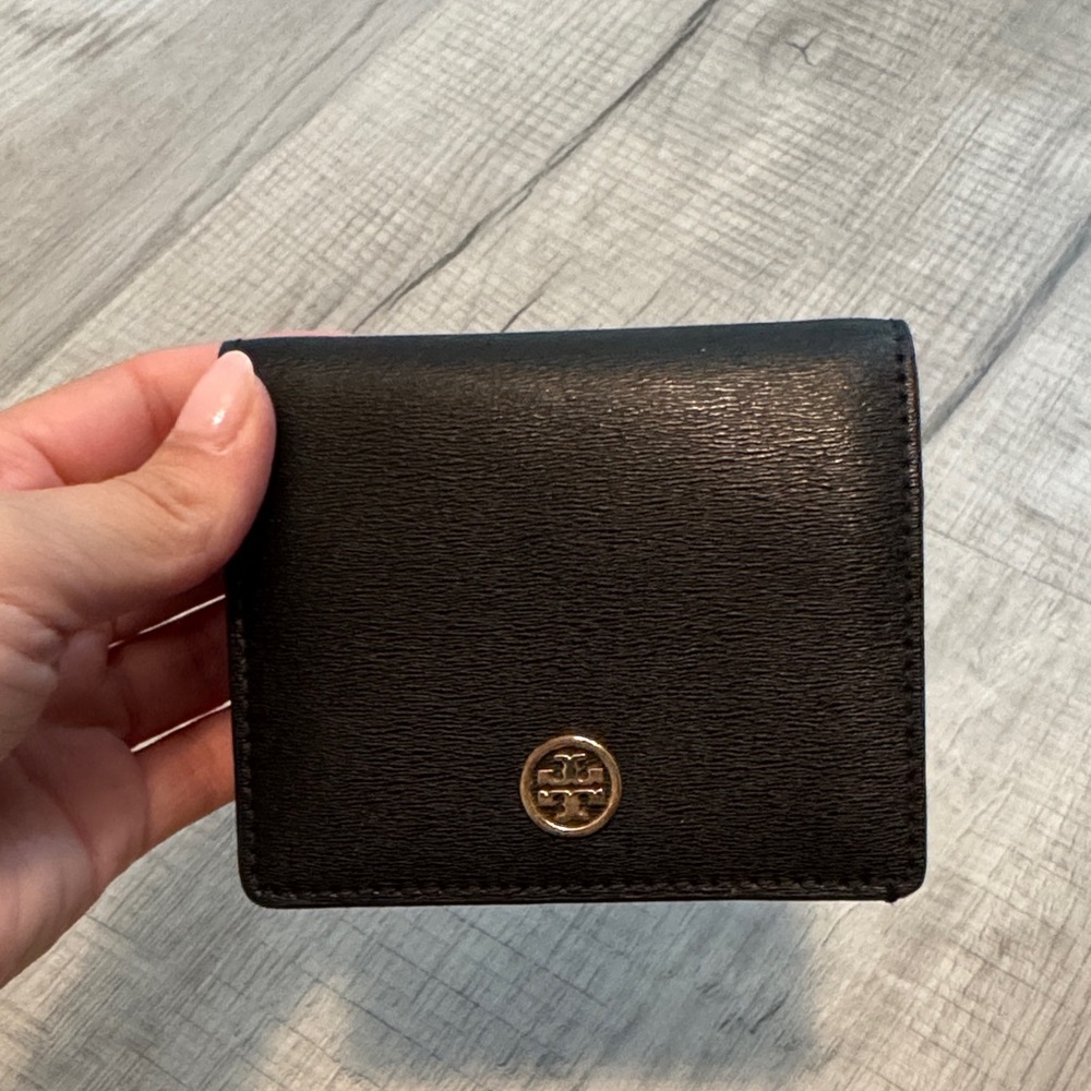 Tory Burch Black Card Holder with Gold Logo
